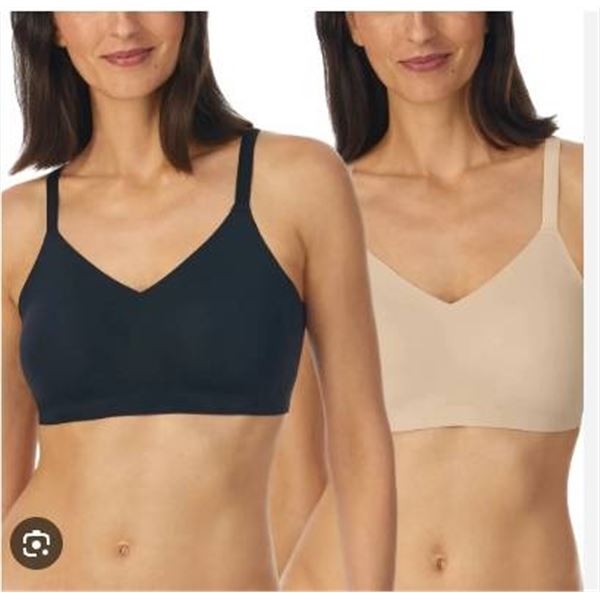 Halston 2-Pack Seamless Bra XL/XXL – Black and Beige