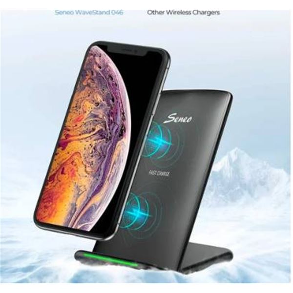 Seneo PA046A Fast Wireless Charger Stand for Apple and Samsung Devices