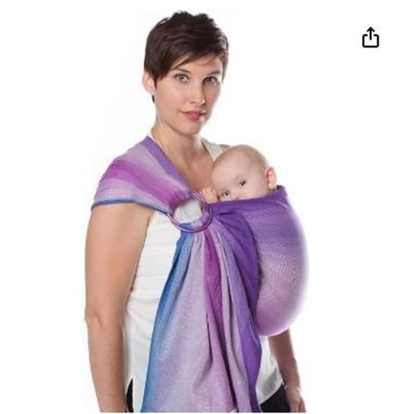 Chimparoo Adjustable Ring Sling Baby Carrier with Purple Fabric