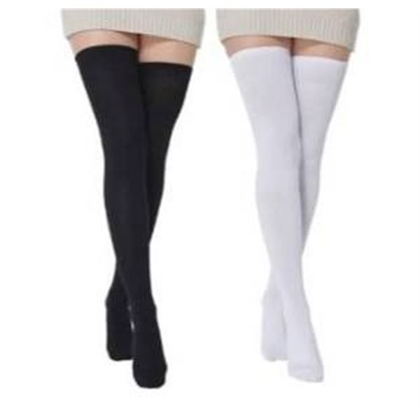 Babahu Women’s Extra Long Cotton Stripe Thigh High Socks
