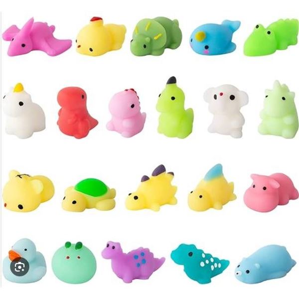 21-Piece Mochi Squishy Toys with Animal Shapes