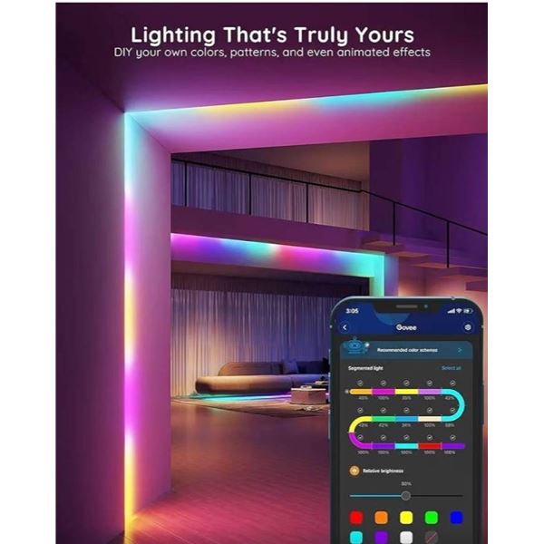 Govee RGBIC LED Strip Lights, 32.8ft, Bluetooth with App Control