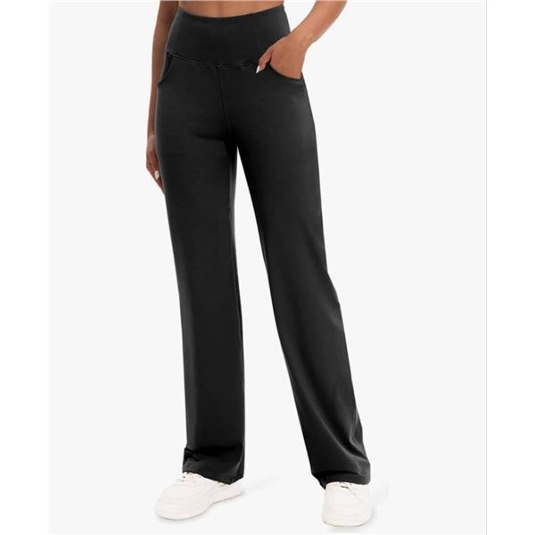 Vooveya Women’s Wide Leg Yoga Pants With Pockets (Black XL)
