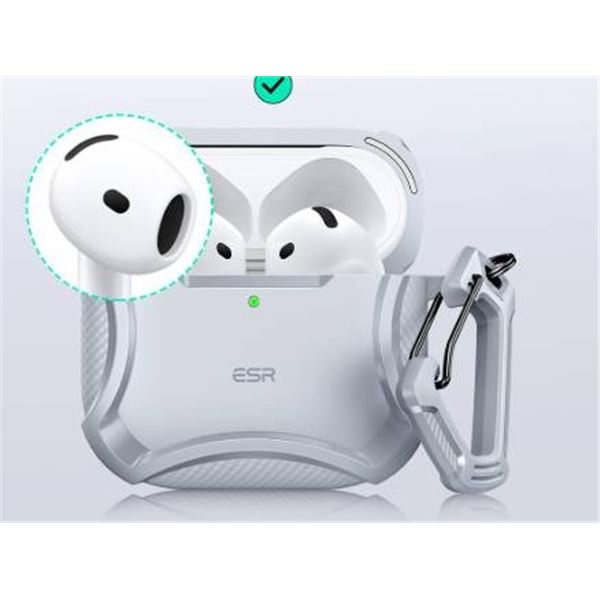 ESR Protective Case for AirPods 4 Cyber Series, Magnetic Lid, Gray
