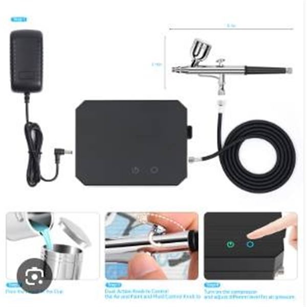 Portable Airbrush Set with Compressor and Accessories