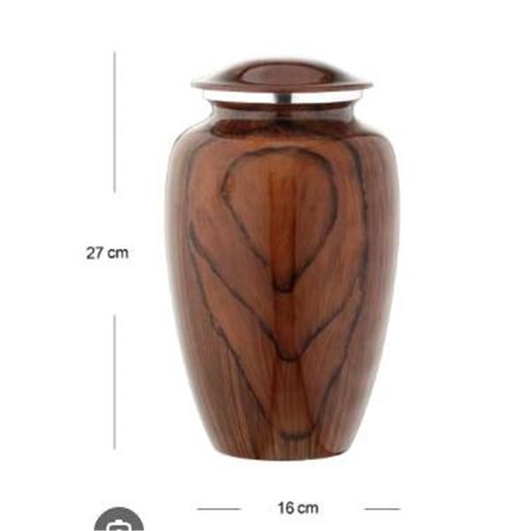 Large Cherry Wood Cremation Urn Made in India with Polished Finish10x6″