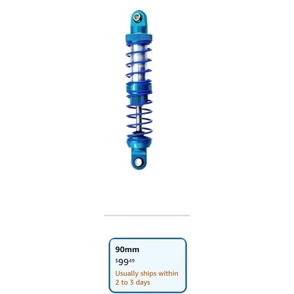 Lot of 4 RC Adjustable Oil Shocks for 1/10 Scale SCX10 D90 Axle Vehicles, 90mm