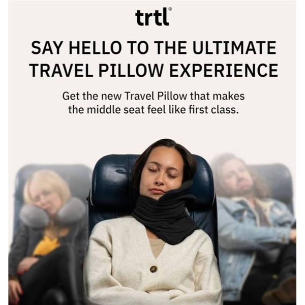 Trtl Travel Pillow – Adjustable Support With Neck Cushion – Black