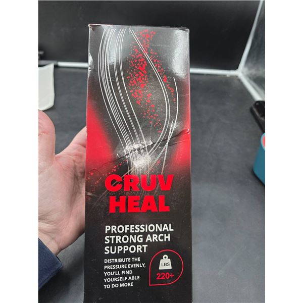 Cruv Heal Professional Strong Arch Support for Pain Relief (220+ lbs, Black)