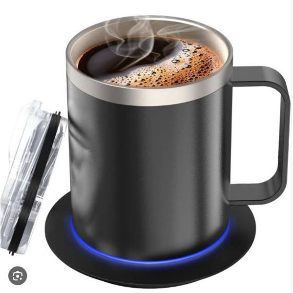 12 oz Heated Coffee Mug with Lid and Base