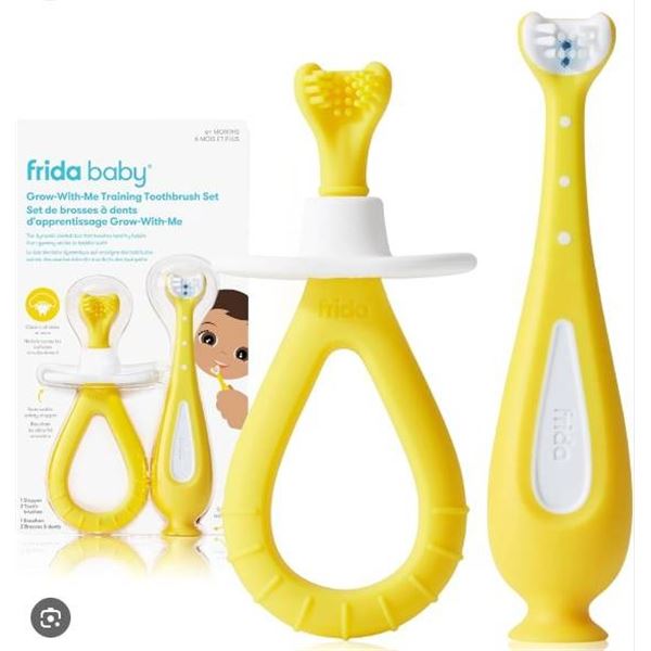 Frida Baby Grow-With-Me Training Toothbrush Set, 4-18 Months