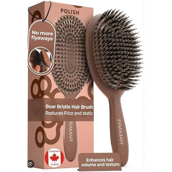Framar Polish Hairbrush with Flexible Bristles