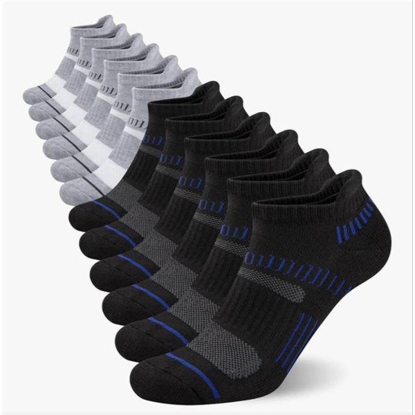 Cooplus Men’s Ankle Socks Athletic Cushion Low Cut With Arch Support, 6 Pairs