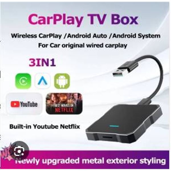 3-in-1 Wireless CarPlay/Android Auto/Android System Mini CarPlay Box
