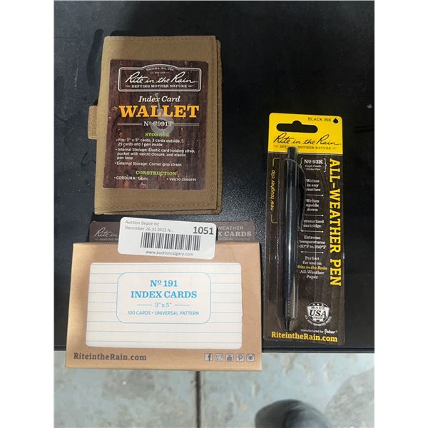 Rite in the Rain All-Weather Set with Index Card Wallet, Cards, and Pen