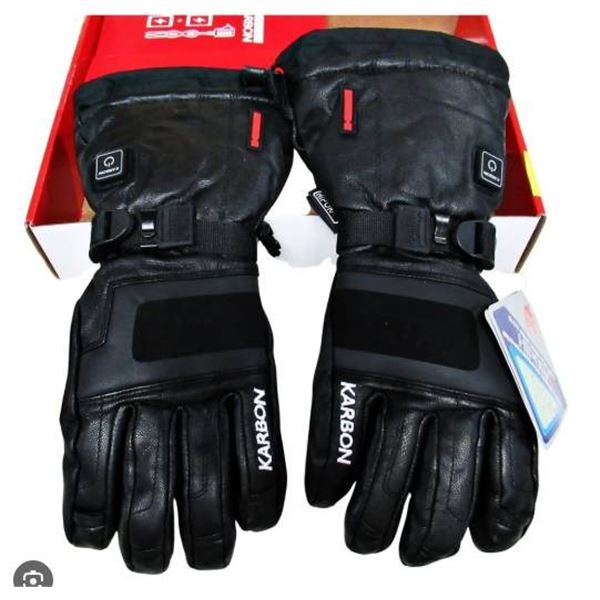Karbon Heated Leather Gloves With Water-Repellent Design – Unisex