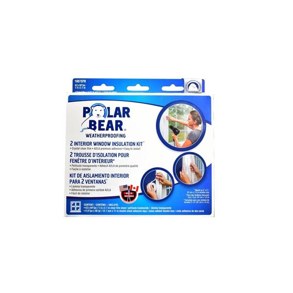 Lot of 12 Polar Bear Weatherproofing Interior Window Insulation Kit, 2-Pack
