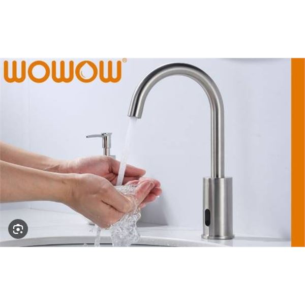 WOWOW Touchless Kitchen Faucet Brushed Stainless Steel