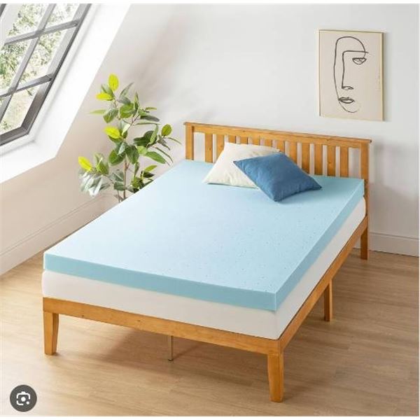 blue memory foam mattress topper