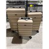 Image 1 : Three  Pack & Fly Hard-Shell Suitcases with Spinners in Champagne  Finish