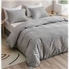 Image 1 : Gray Comforter Set, 88in x 88in, Polyester Shell and Filling