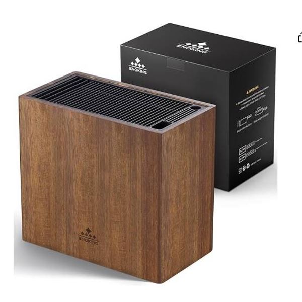 Enoking Universal Knife Block with Acacia Wood and Polypropylene Design