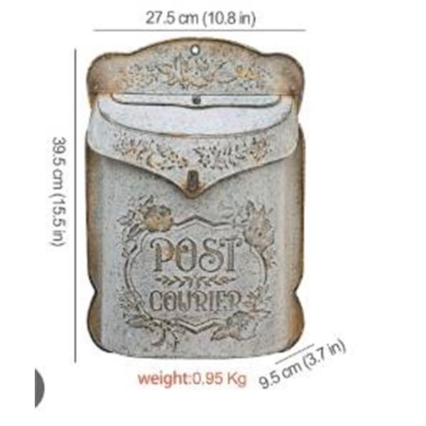 Wall-Mounted Metal Mail Holder With Decorative Lettering