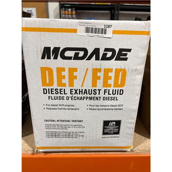 MCDADE Diesel Exhaust Fluid (DEF/FED) for SCR Engines – 2.5 Gallons