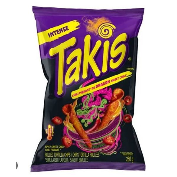 Takis Dragon Sweet Chili Rolled Tortilla Chips, 18 x 90g, Made in Mexico