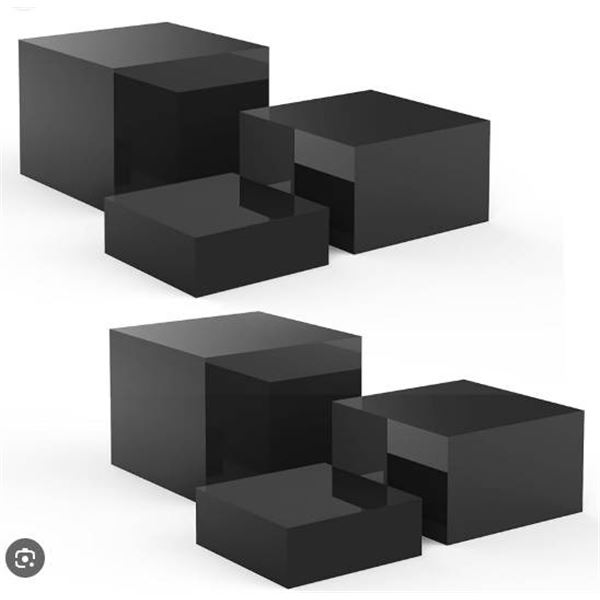 X004F3NDBR 6 Pcs Buffet Risers – Acrylic Risers (Black)