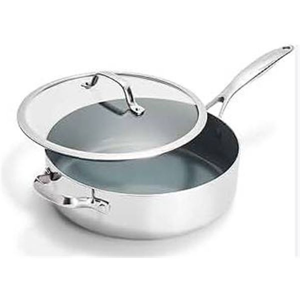 GreenPan Superior Tri-Clad Stainless Steel Pan with Lid
