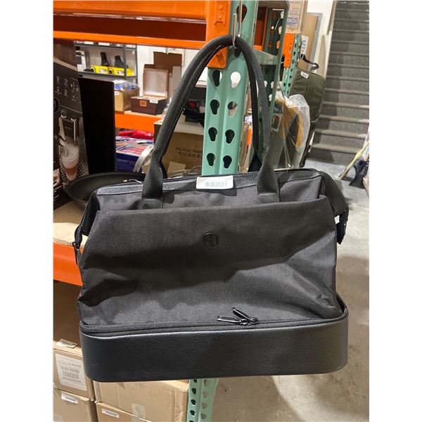 SwissGear Black Nylon and Leather Travel Bag with Storage Compartments