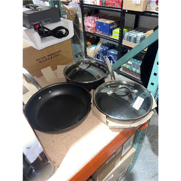 5 pc  Nonstick Frying Pans with Glass Lids and Stainless Steel Handles