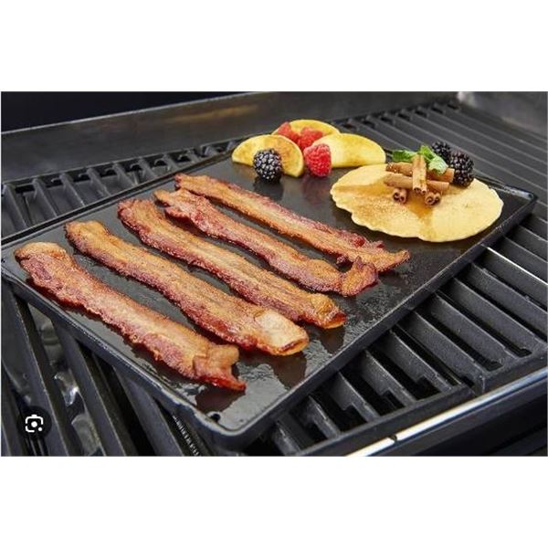 GrillPro 91212 Cast Iron Griddle, Double-Sided