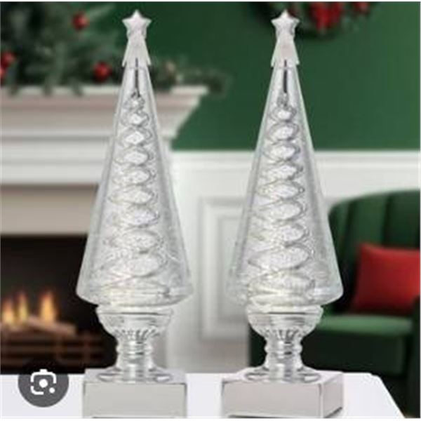 2 Spiral Trees with LED Lights