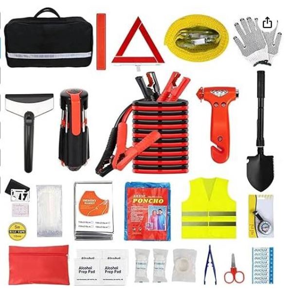 Roadside Emergency Kit With First Aid Kit and Blanket