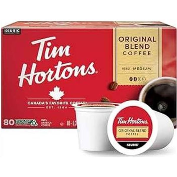 Tim Hortons Fine Grind Coffee Original Blend 840g with 80 Pods
