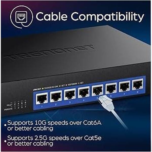 TRENDnet TEG-S708 8-Port 10G Unmanaged Network Switch