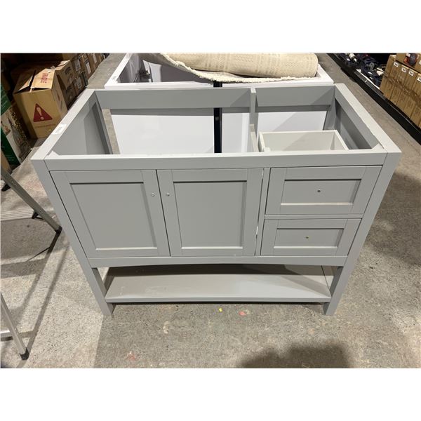 Gray Bathroom Vanity Cabinet with Drawers and Shelving ( 3ft 6 inch x 2 ft 9 inch x 1 ft 9 1/2 inch 