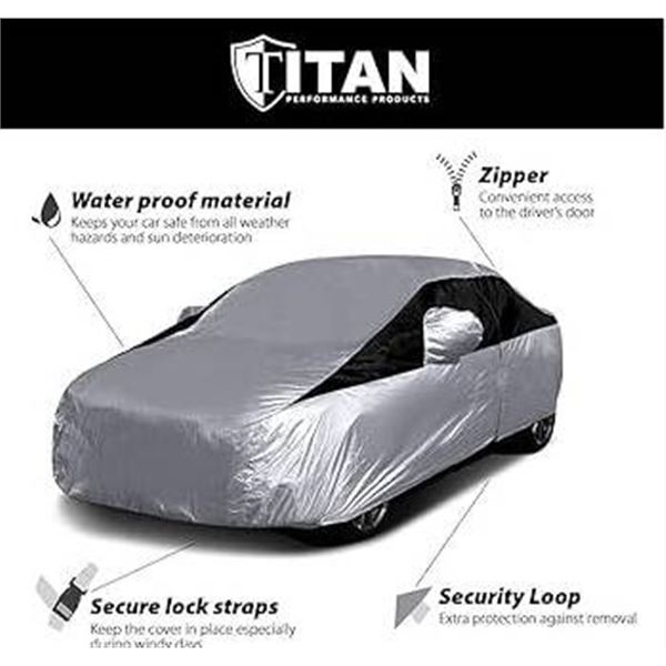 Titan Performance Products Lightweight All-Weather Car Cover for 200-Inch Sedan
