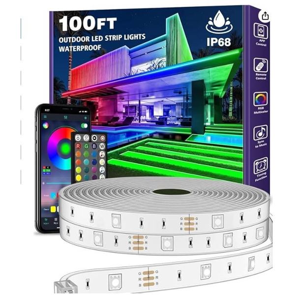 Alaton 100ft Outdoor LED Strip Lights, Waterproof