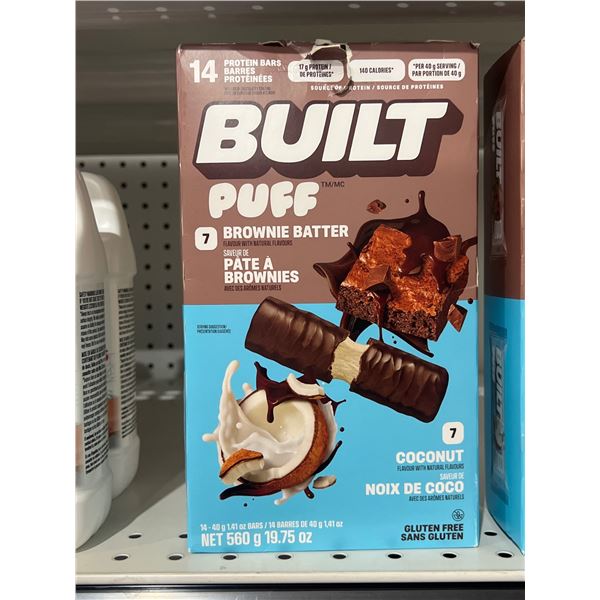 Built Puff Brownie Batter Bars, 14 Count, 560g