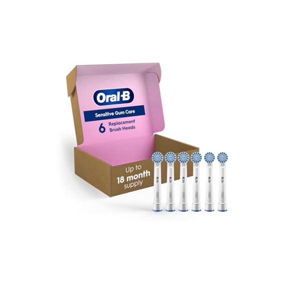 2 Oral-B Sensitive Gum Care Replacement Brush Heads – 6 Count Each