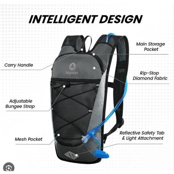Nepest Hydration Backpack with Adjustable Straps and Storage