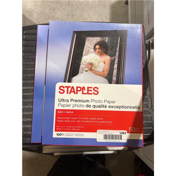 2 Staples Ultra Premium Photo Paper Satin Finish 50 Sheets