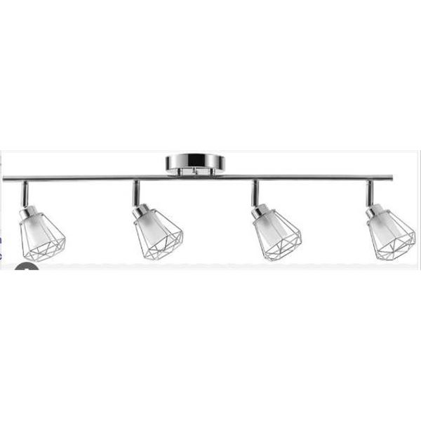 Globe Sansa 4-Light Track Bar with Chrome Finish and Frosted Glass