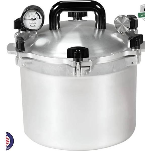 All American Model 910 Cast Aluminum Pressure Canner and Cooker, 10.5 Quart