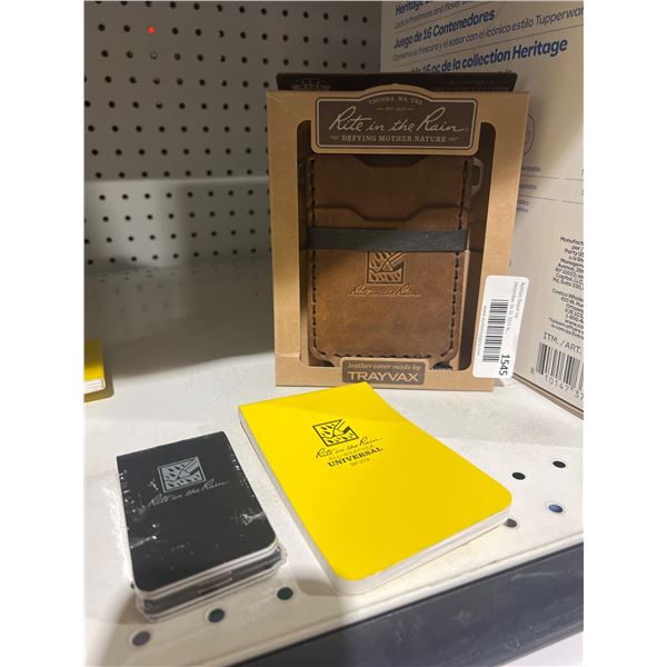 Rite in the Rain Leather Cover with All-Weather Notepad and Card Holder
