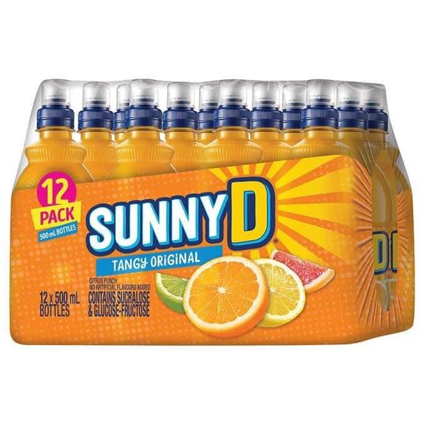 12-Pack SunnyD Tangy Original Citrus Beverage, 500ml Bottles