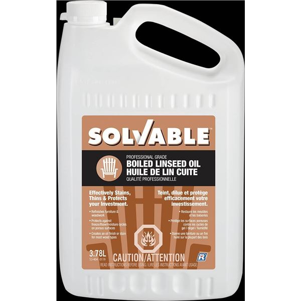 Solvable Professional Grade Boiled Linseed Oil 2 x 3.78L Containers